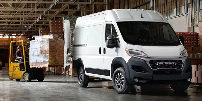 A 2025 Ram ProMaster being used in a warehouse near Fort Gratiot, MI