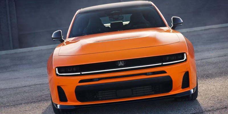 2026 Dodge Charger parked with a bold performance design.