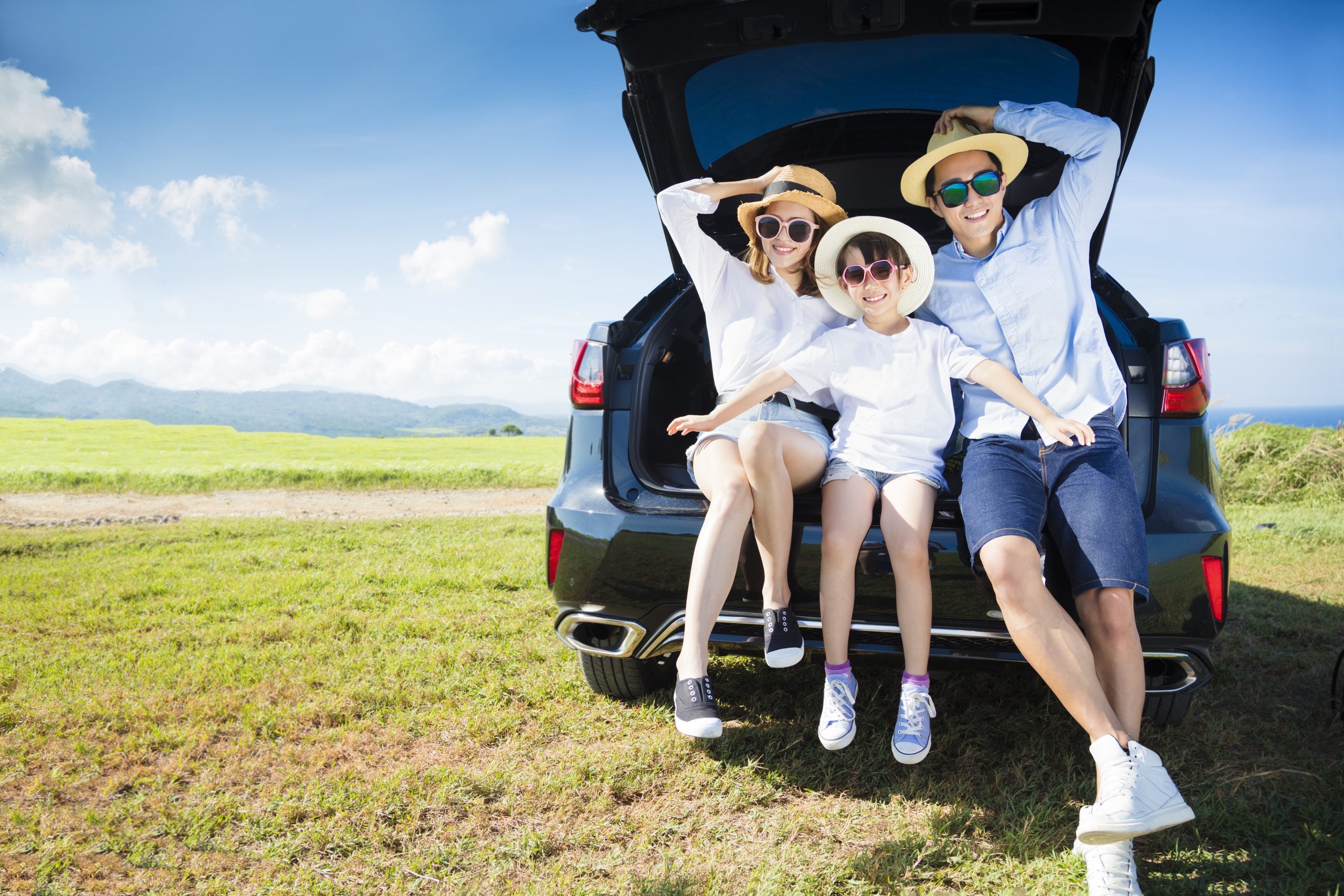 family in SUV