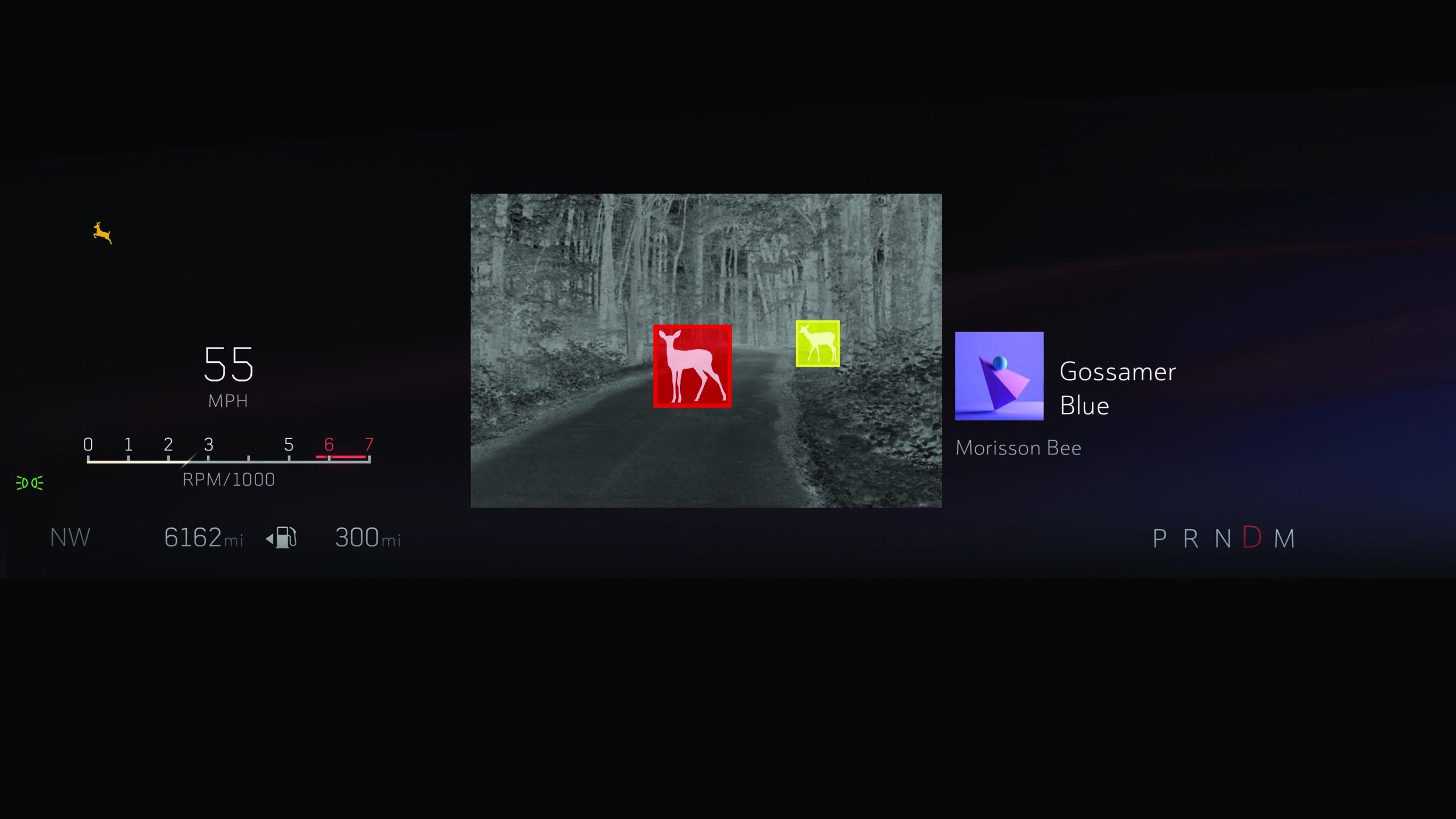 Cadillac Night Vision system display