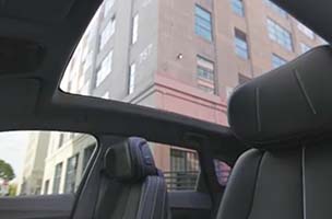 panoramic glass roof with power shade