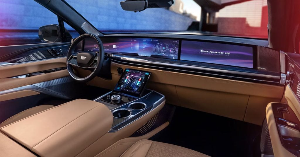 view of the 2026 ESCALADE IQ dashboard and infotainment