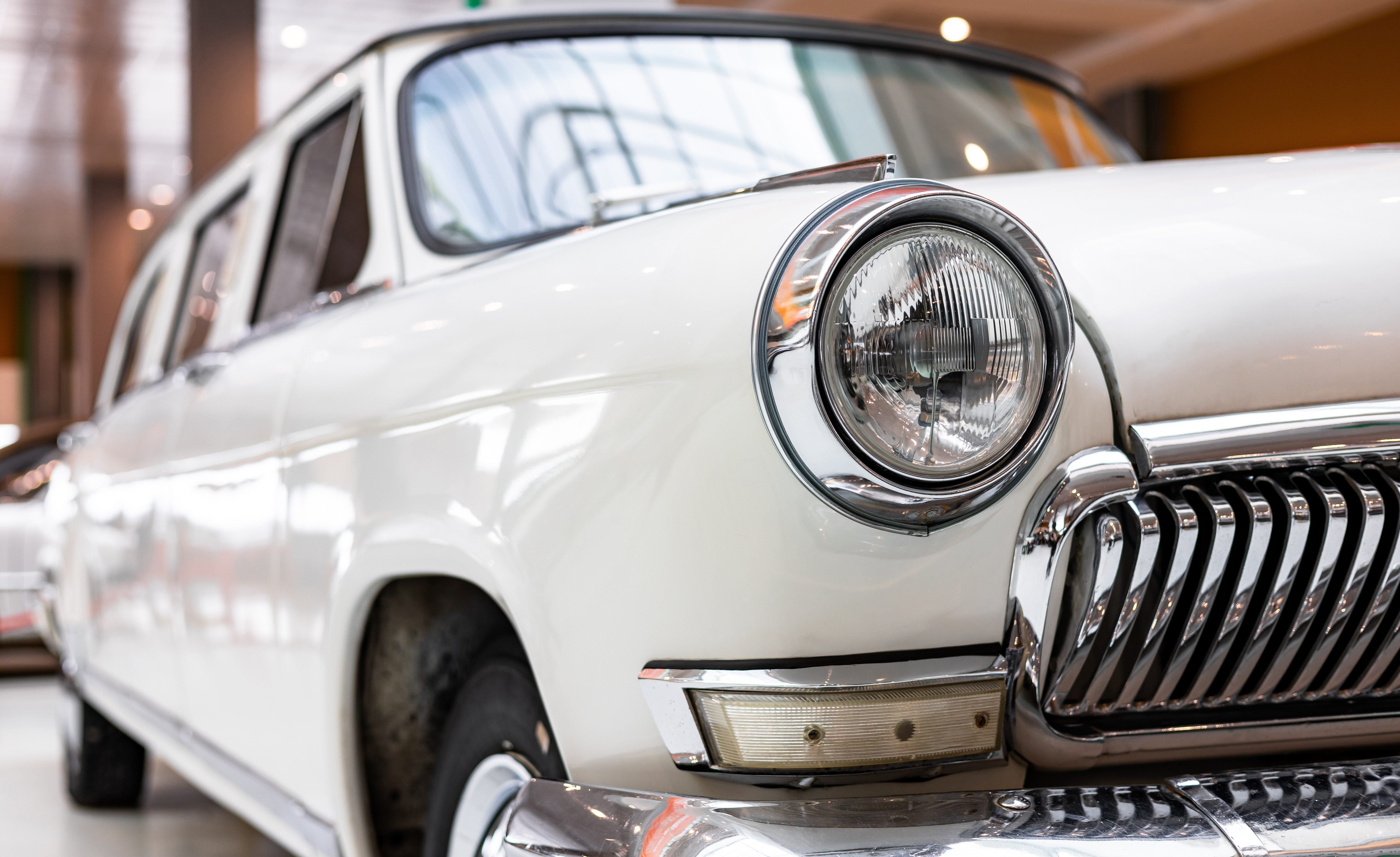 Closeup of vintage Cadillac front