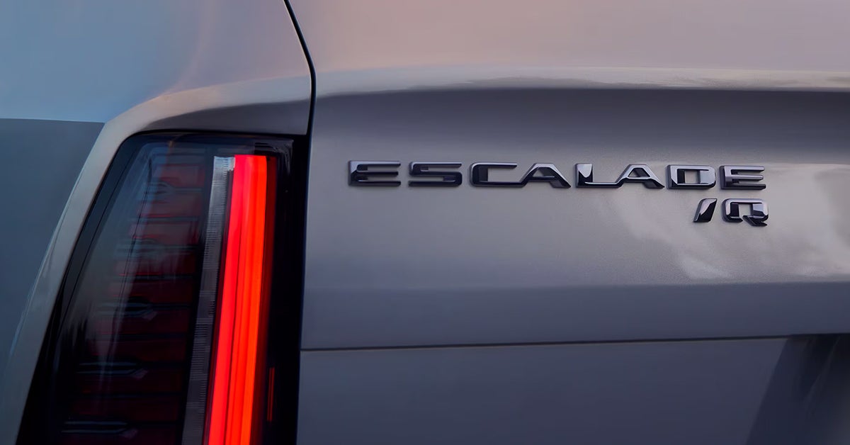 2025 Cadillac Escalade IQ rear badging on the trunk