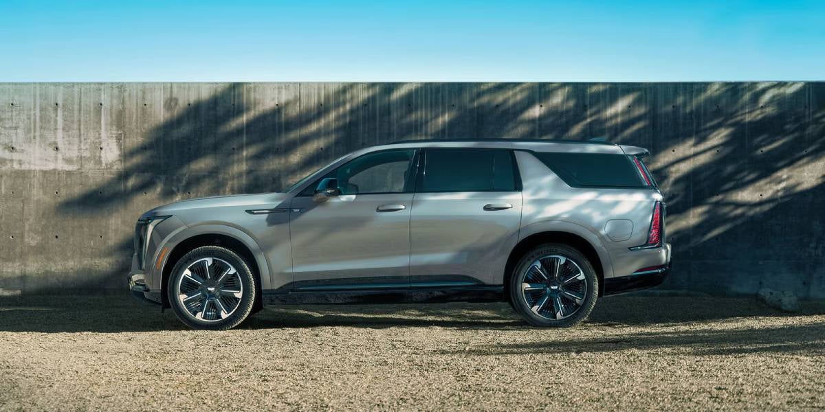 2026 Cadillac Escalade IQL all-electric luxury SUV shown in side profile.