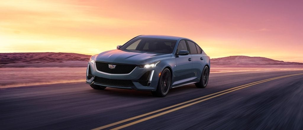 2024/2025 Cadillac CT5 driving in the desert