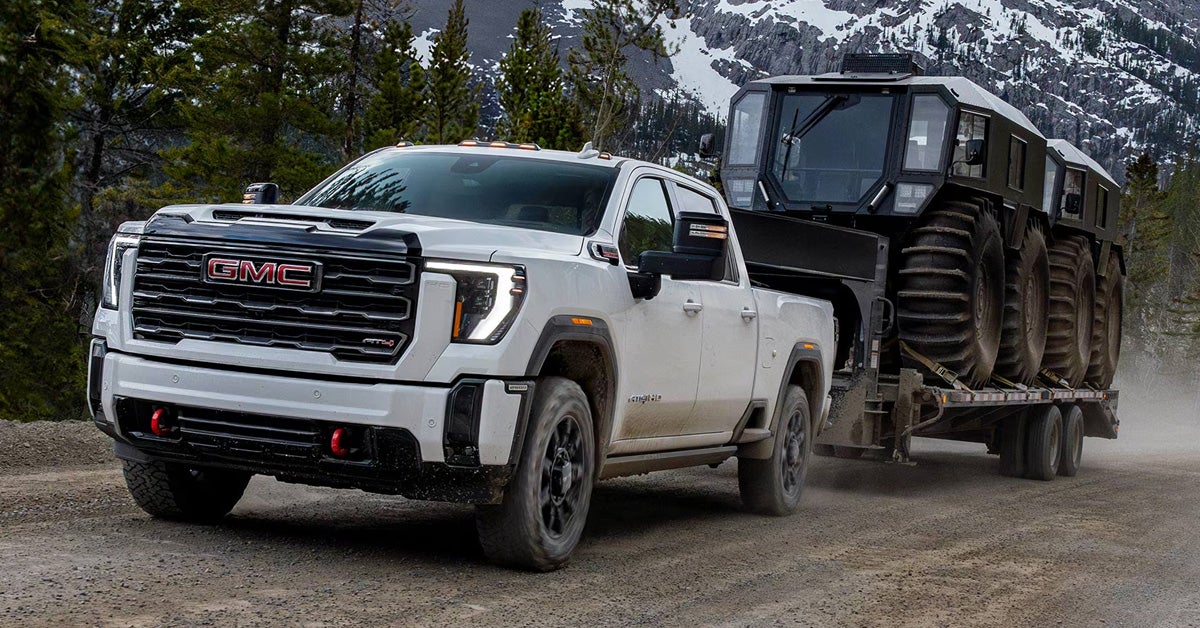 2026 GMC Sierra HD - Towing a heavy-duty all-terrain vehicle