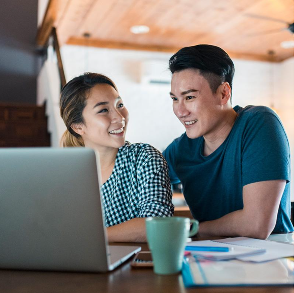 Couple at a computer