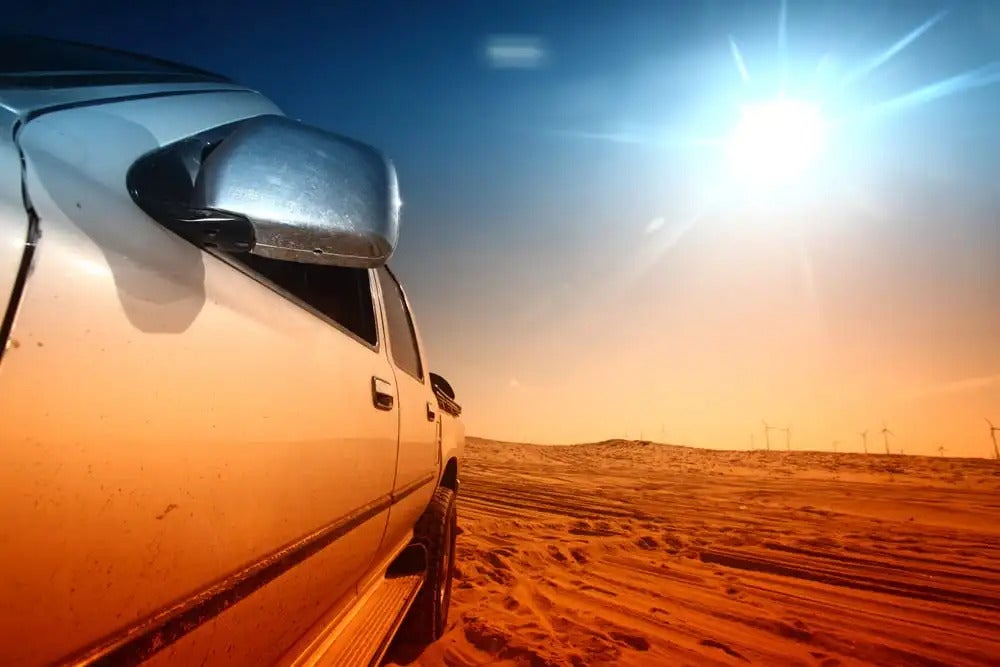 Car sitting in the hot sun