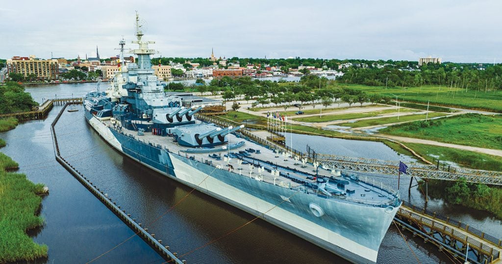 total view of the USS North Carolina Battleship in Wilmington North Carolina