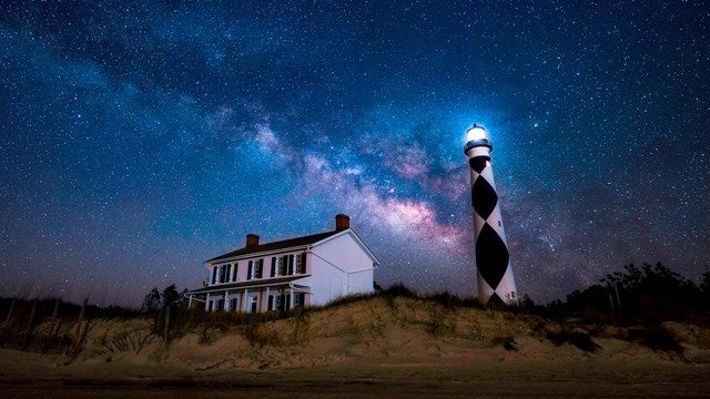 cape lookout light house stargazing