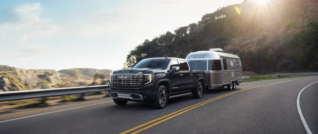 GMC Sierra towing an Airstream camper
