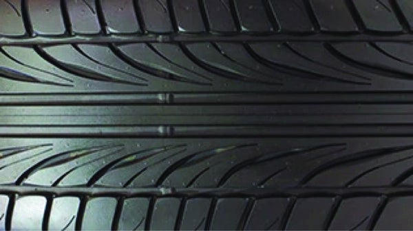 close-up photo of tire tread