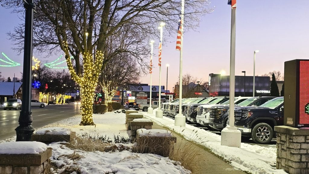 Mike Young Buick GMC in Frankenmuth, MI in the snow