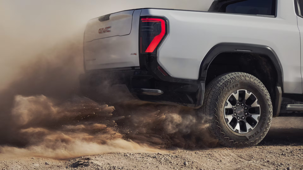 A 2026 GMC Sierra EV kicking up dust in Bryant, AR 