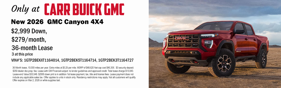 Carr Buick GMC February Specials