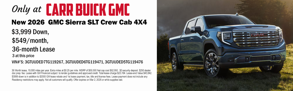 Carr Buick GMC Feruary Specials