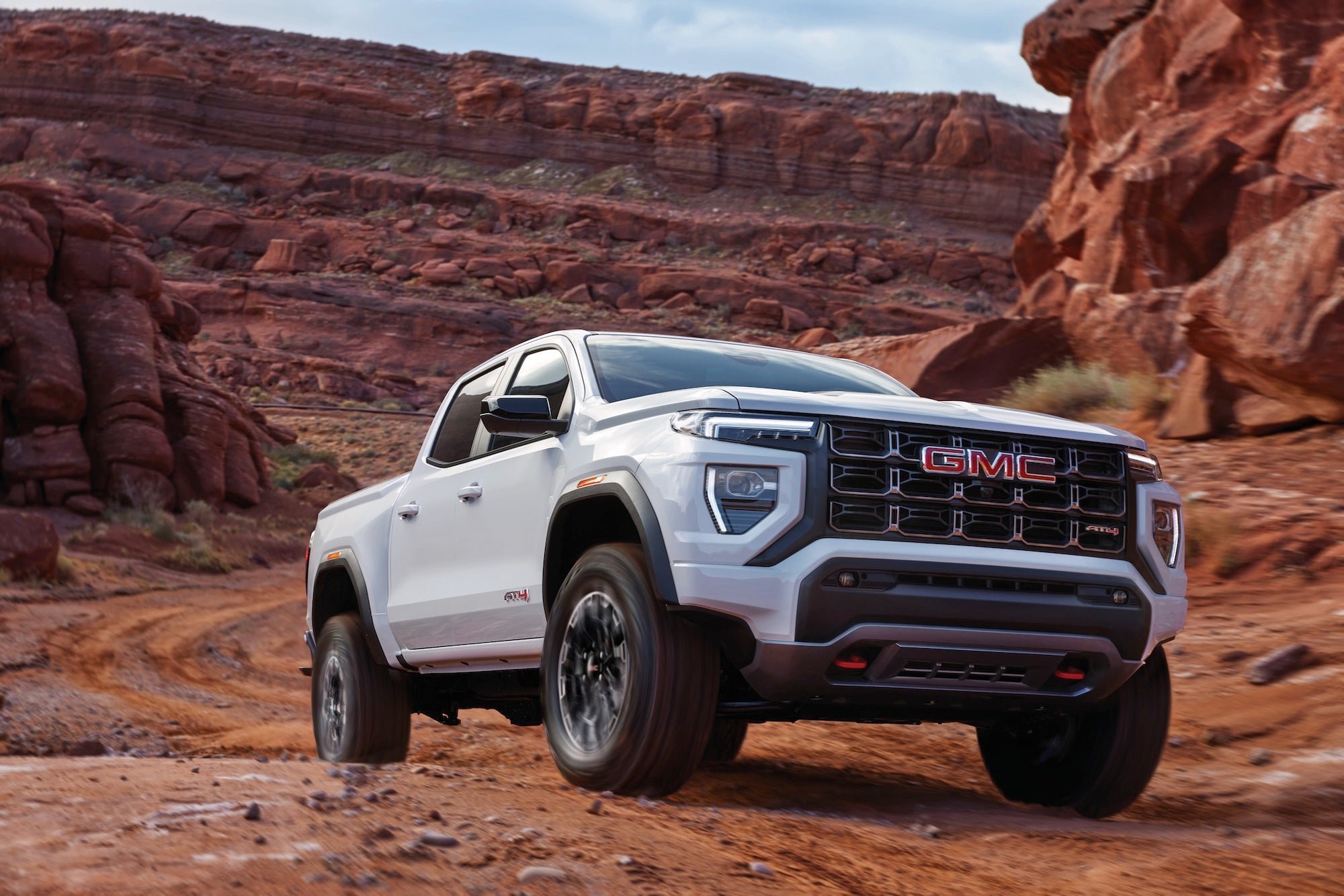 2026 GMC Canyon AT4 exterior in summit white
