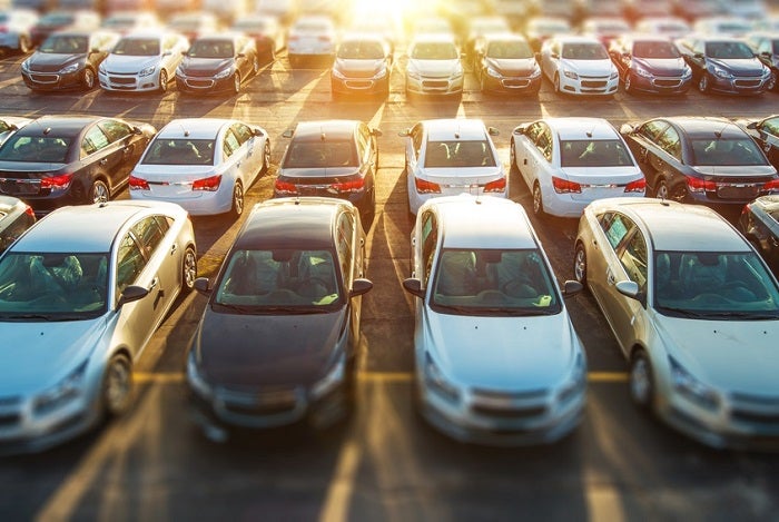 Rows of used cars in Cockeysville, MD