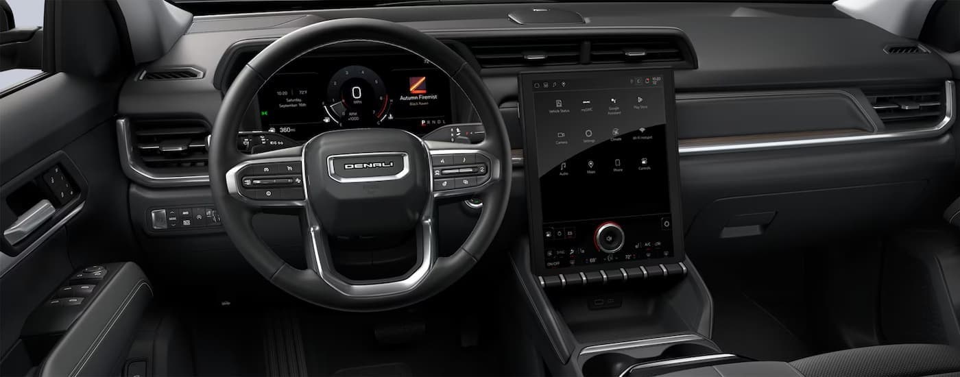 Black dash in a 2026 GMC Terrain Denali.