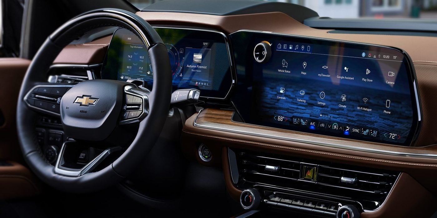 2027 Chevy Suburban interior with the 17.7-inch center touchscreen