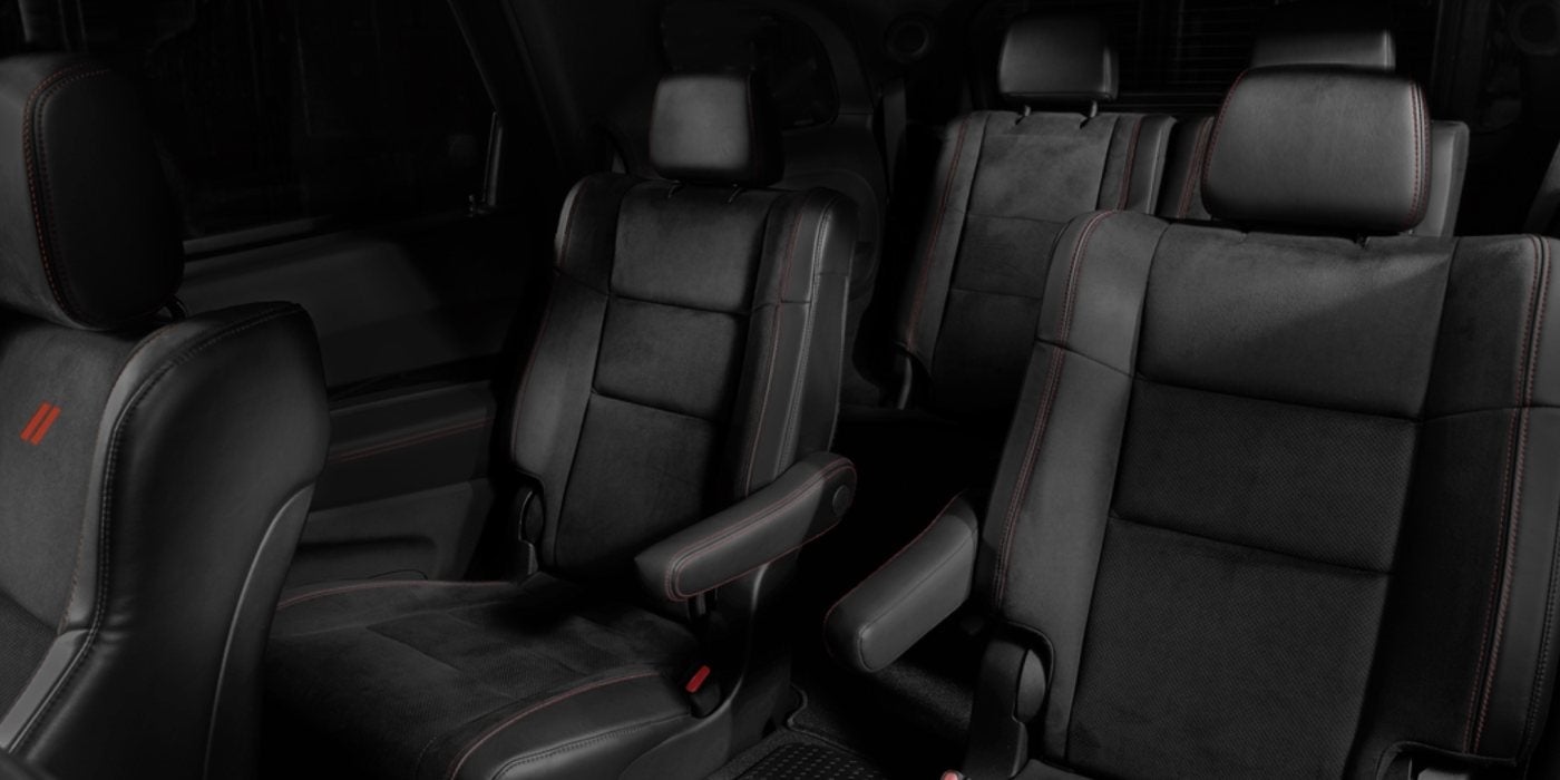 Second-row captain's chairs and the third row of a 2027 Dodge Durango, at Ross Downing CDJR in Hammond, LA