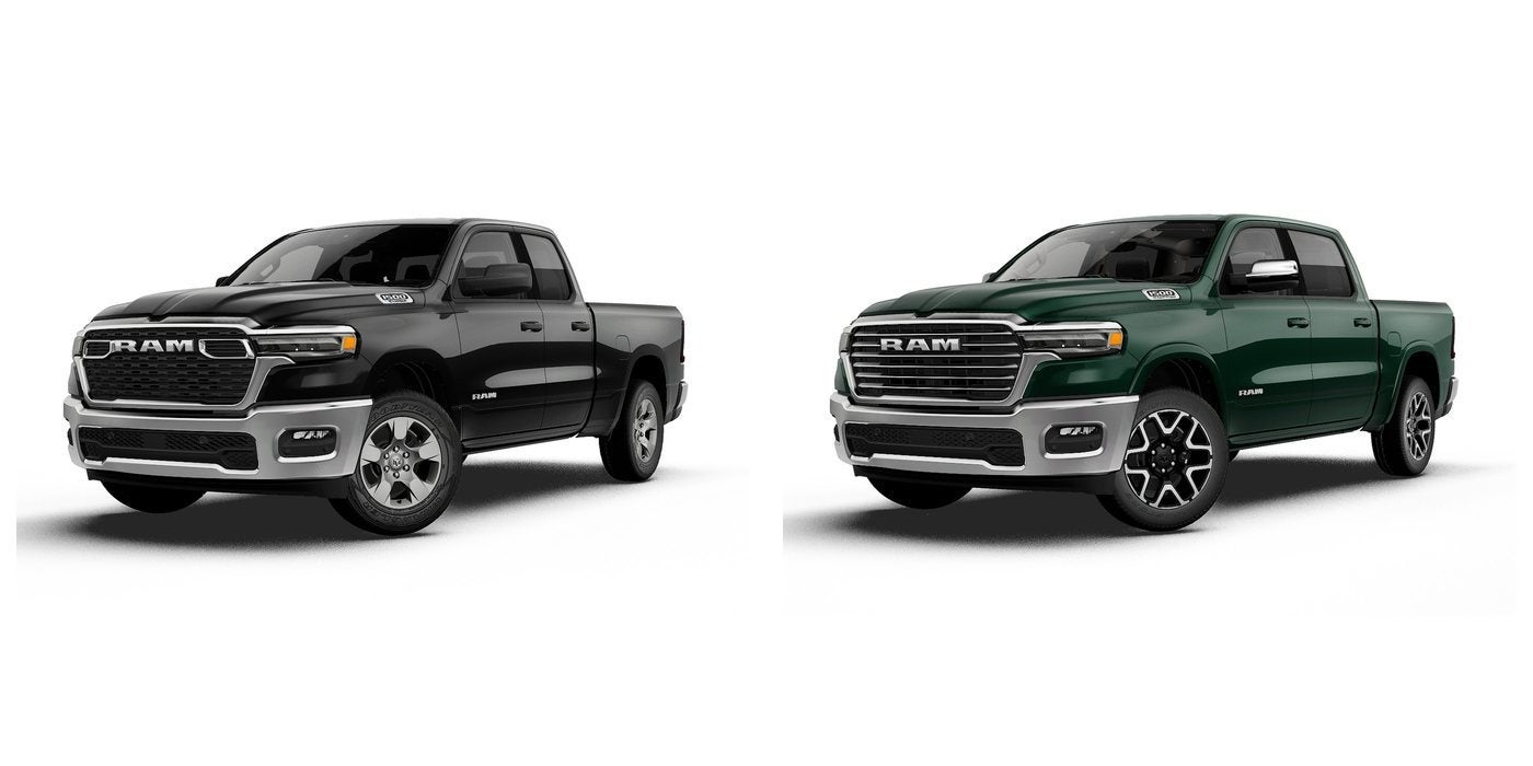 2027 Ram 1500 Big Horn Quad Cab, left, and 2027 Ram 1500 Laramie Crew Cab, right, both sold new at Ross Downing CDJR in Hammond, LA