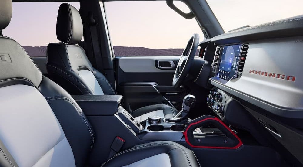 Multi-colored interior and dash in a 2026 Ford Bronco.