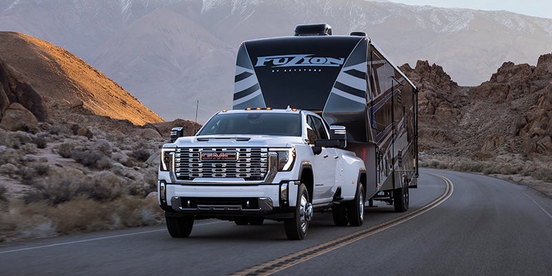 2025 Sierra HD - White - Hauling Trailer