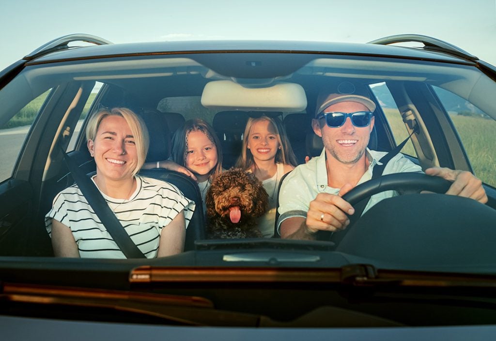 Family in a car