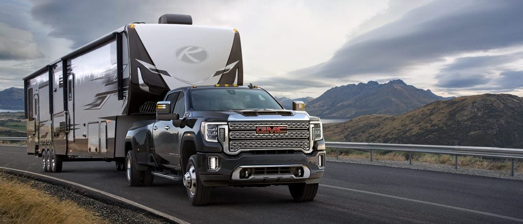 GMC Truck towing an RV