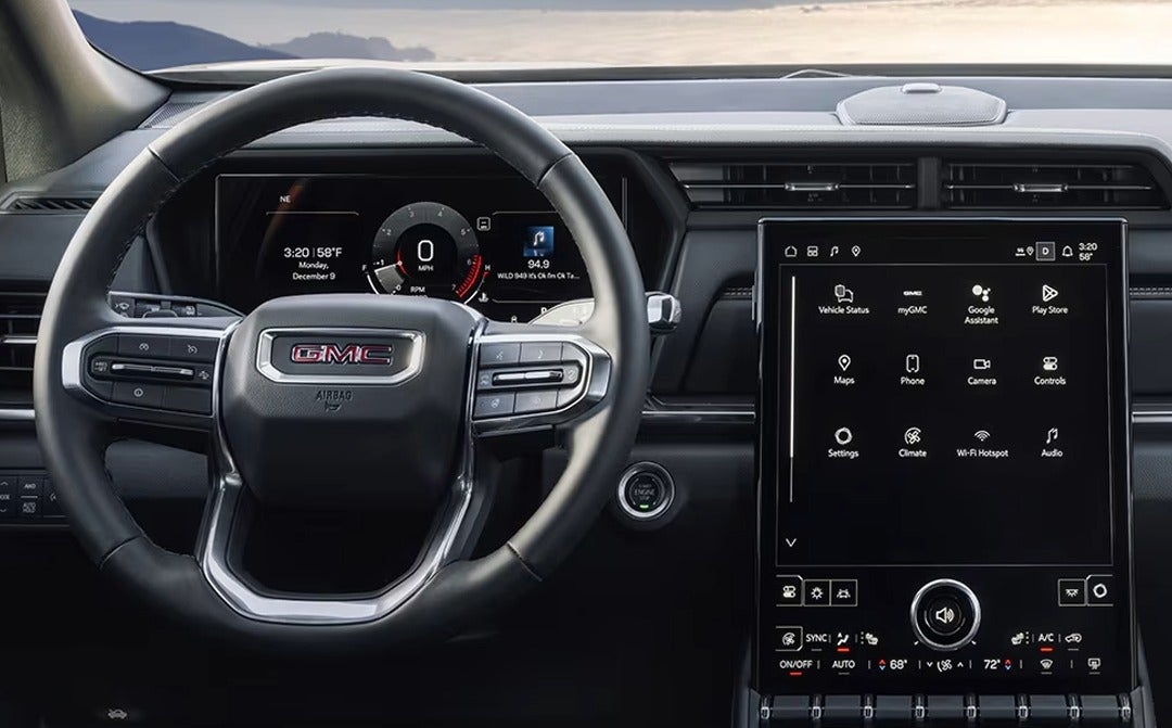 2026 GMC Terrain Interior steering wheel and dashboard