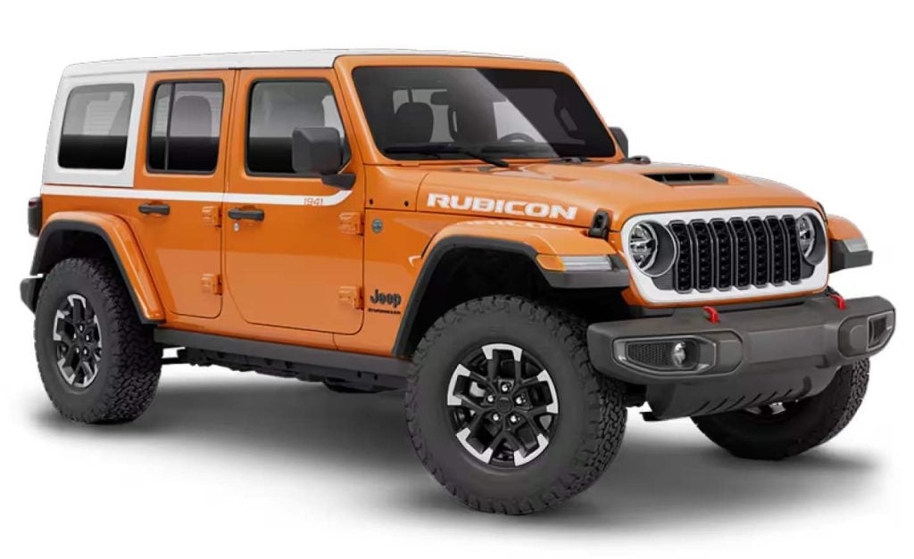 White roof Orange body Jeep Wrangler Rubicon