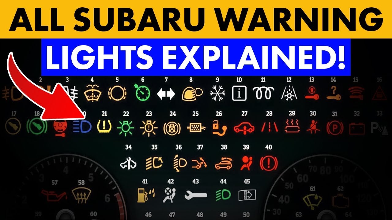 Every Dashboard Warning Light In Your Subaru Explained