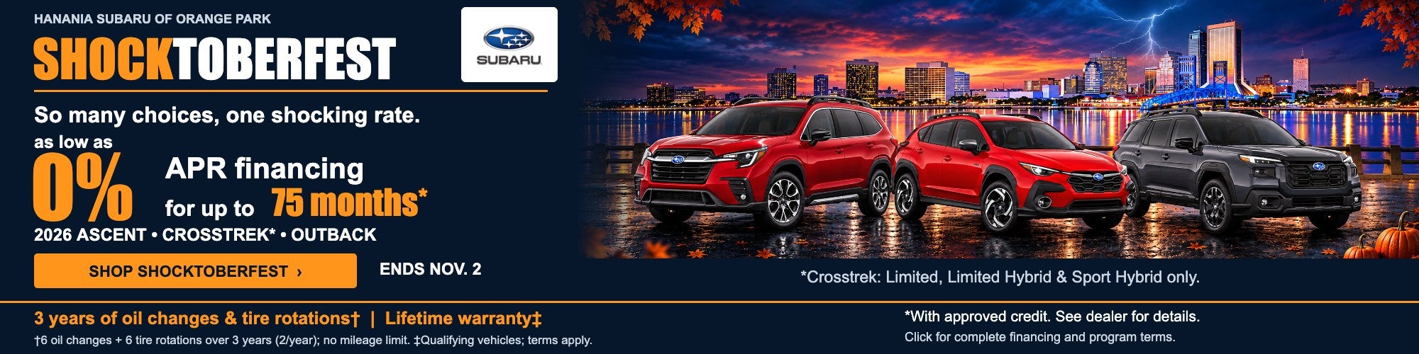 Shocktoberfest lineup offer: As low as 0% APR financing for up to 75 months. Ends November 2, 2026. Click for full terms.