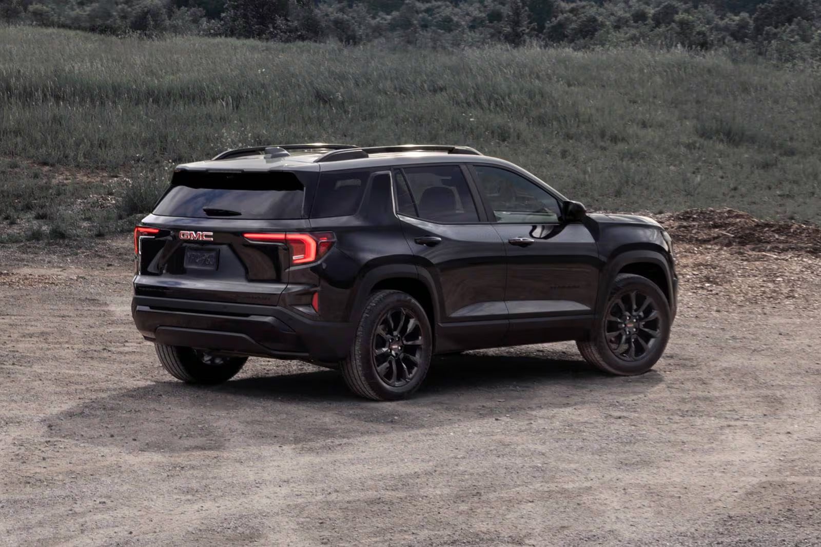Black Color 2025 GMC Terrain Elevation parked on a road