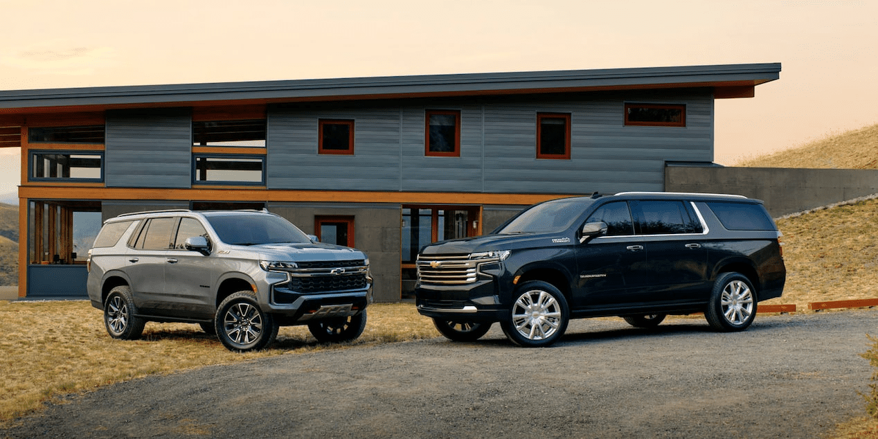 Parked Chevy SUVs demonstrating Chevrolet resale value