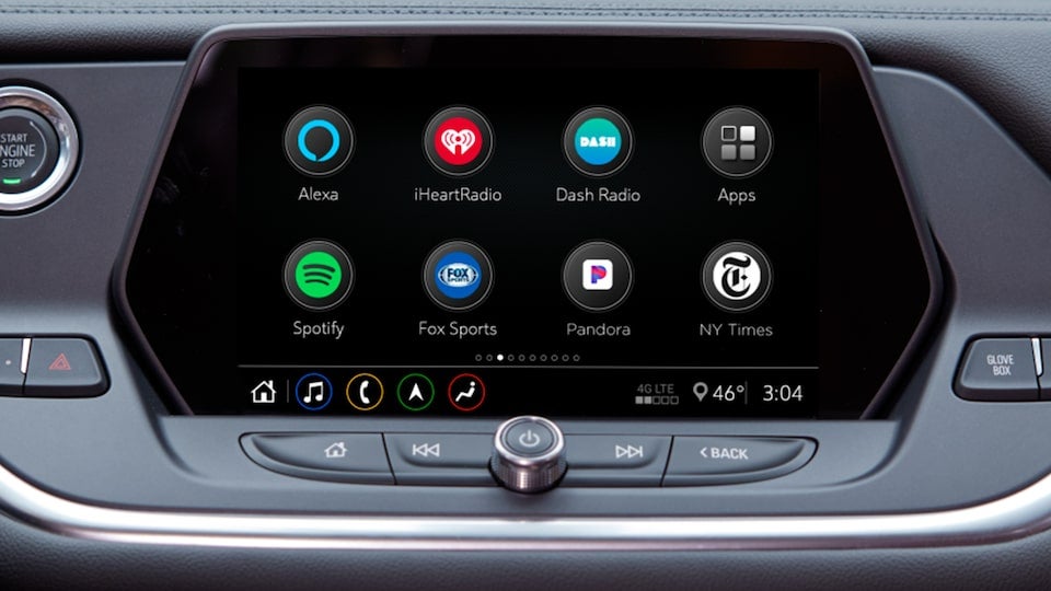The display of a Chevrolet infotainment system guide