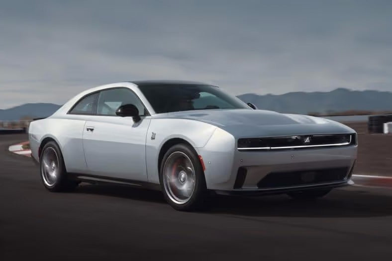 Dodge Charger driving on a race track