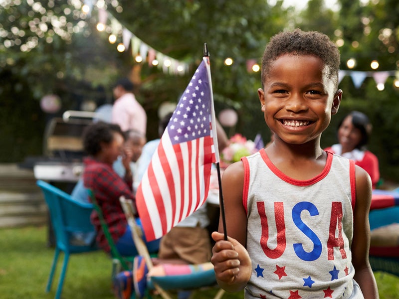Kid Celebrating $th of July