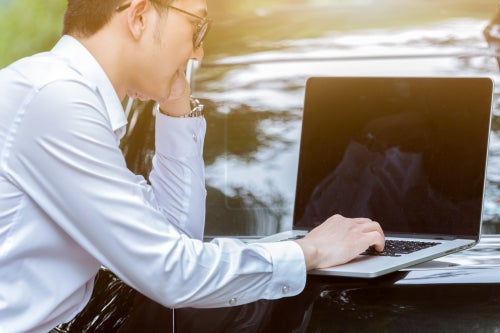 Person using a laptop