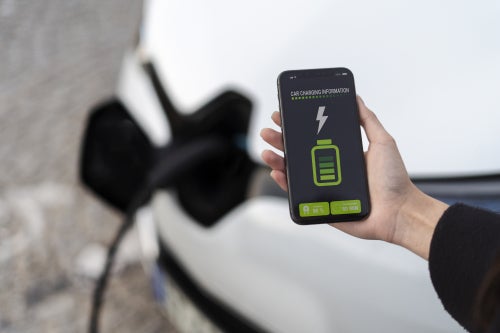 Person charging an ev