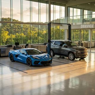chevy vehicles parked at nunnally chevy for service repair