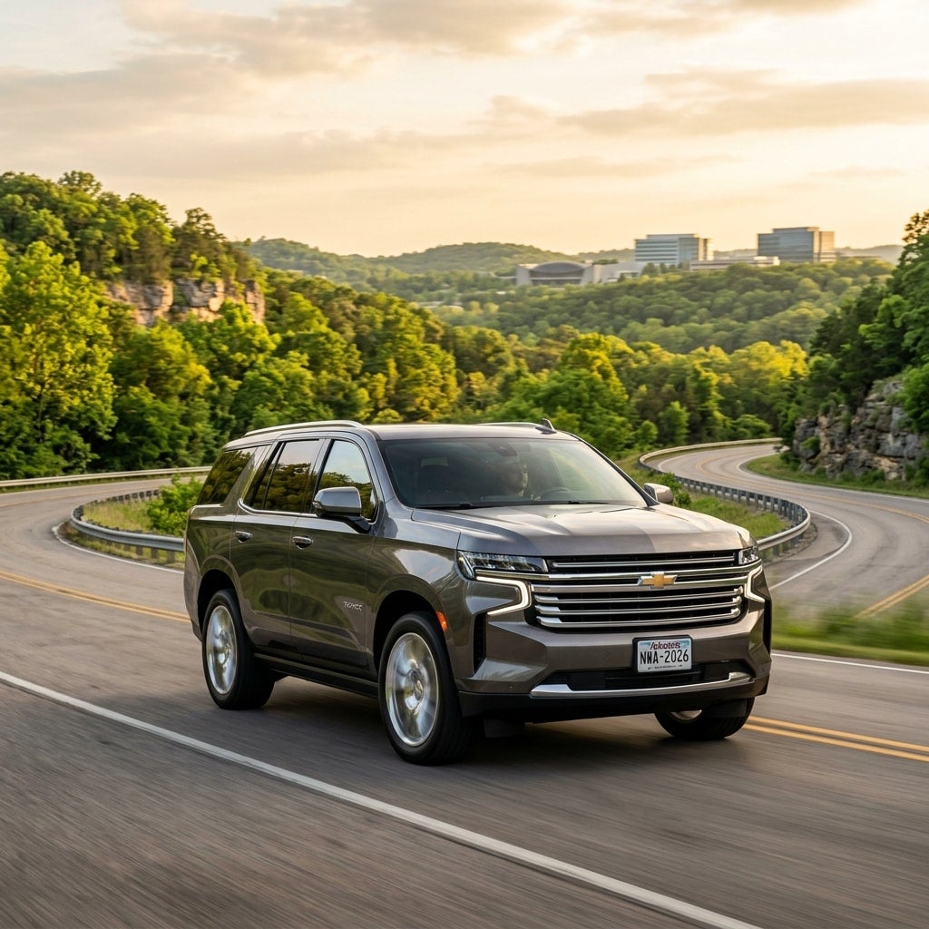 Diesel Chevrolet Tahoe driving in Northwest Arkansas