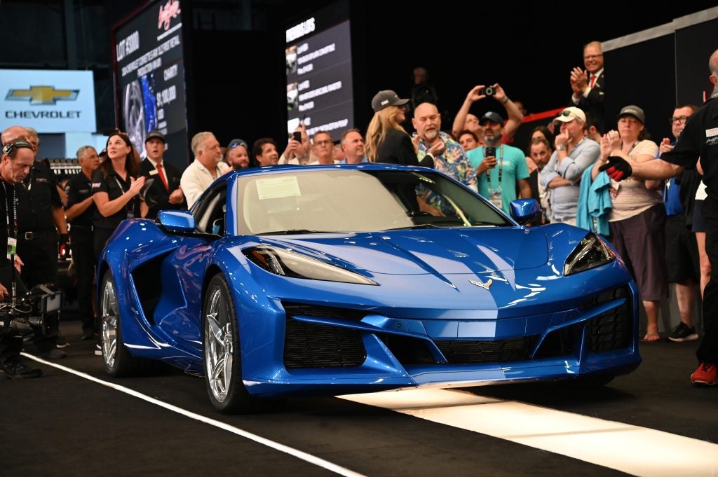 Front 3/4 view of 2024 Chevrolet Corvette E