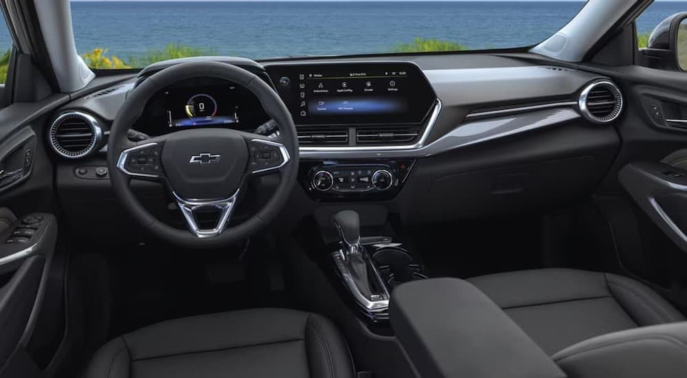 The black dash in a 2025 Chevy Trax.
