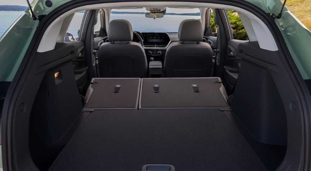 Rear cargo area in a 2024 Chevy Trax.