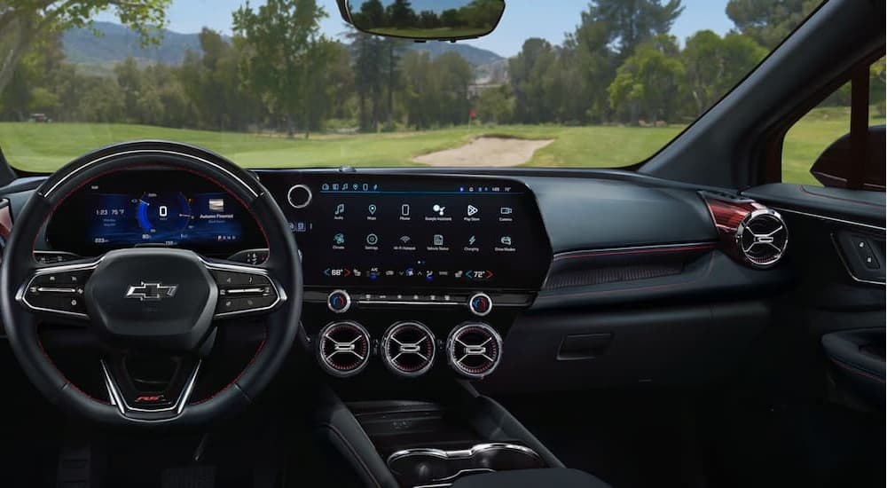 The black dash in a 2025 Chevy Blazer EV.