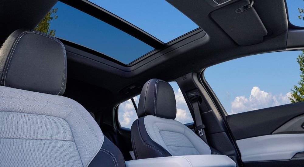 Black and white interior in a 2024 Chevy Equinox EV 3LT.