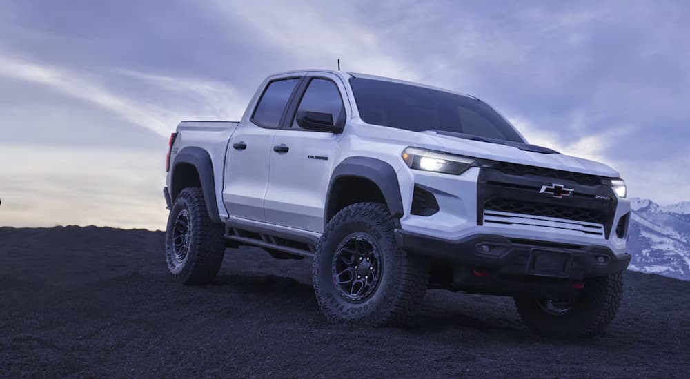 A white 2026 Chevy Colorado parked off-road